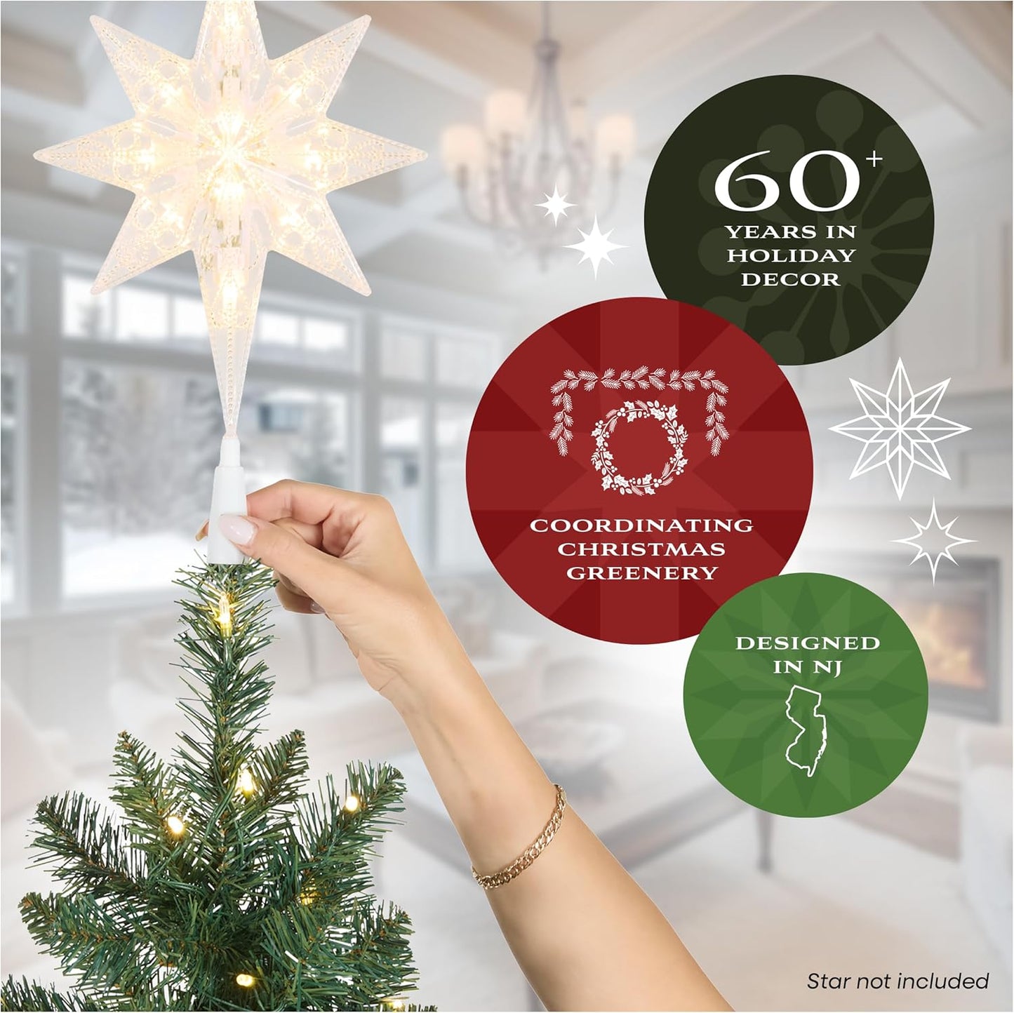 National Tree Company 7.5 ft Pre-lit Artificial Christmas Tree, Slim Winchester Pine, 350 LED Lights, 1,000 Branch Tips, Includes Stand, Green