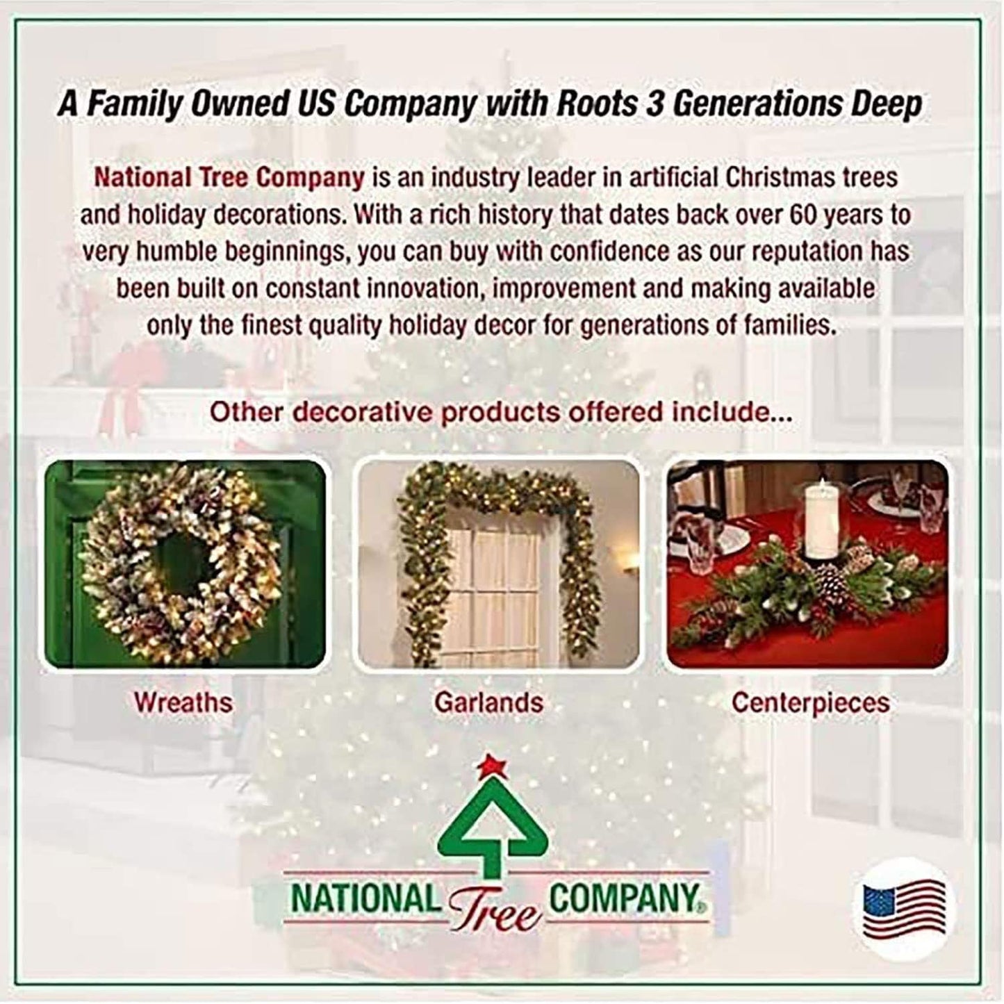 National Tree Company 4 ft Pre-Lit Kincaid Spruce Mini Artificial Christmas Tree, 100 Clear Lights, 269 Tips, Includes Stand, Green