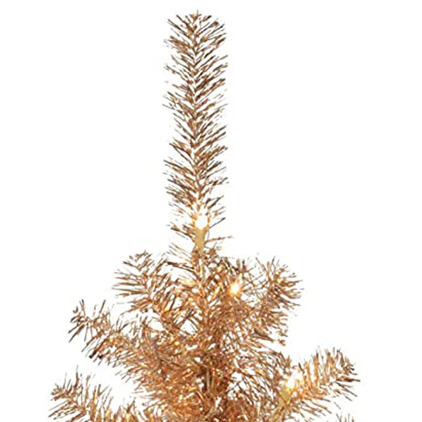 National Tree Company 4 ft Pre-Lit Mini Artificial Christmas Tree, White Iridescent Tinsel, 70 Clear Lights, 110 Tips, Includes Stand