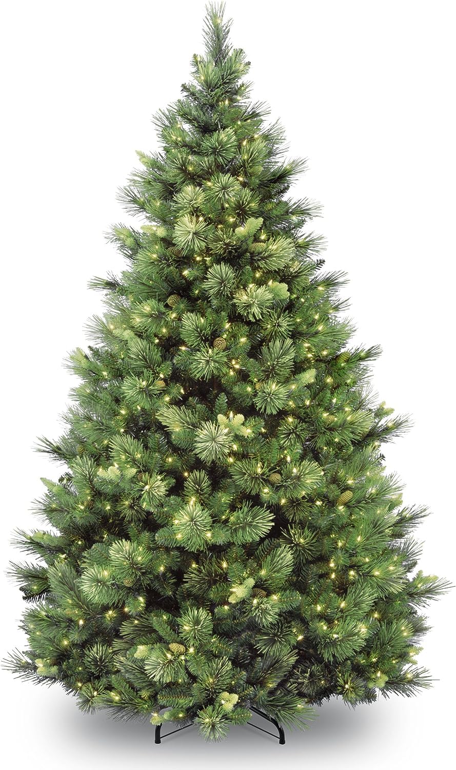 National Tree Company 7.5 ft Pre-Lit Carolina Pine Artificial Christmas Tree, 750 Clear Lights, 1,399 Tips, Includes Stand, Green