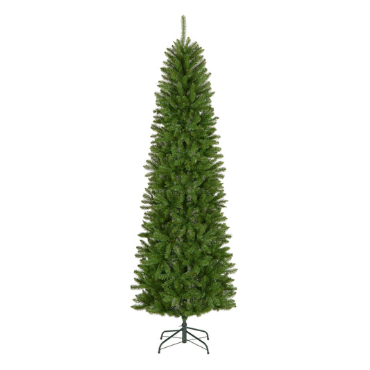National Tree Company 7.5 ft Unlit Kingswood Fir Slim Artificial Christmas Tree, 1,075 Tips, Includes Stand, Green