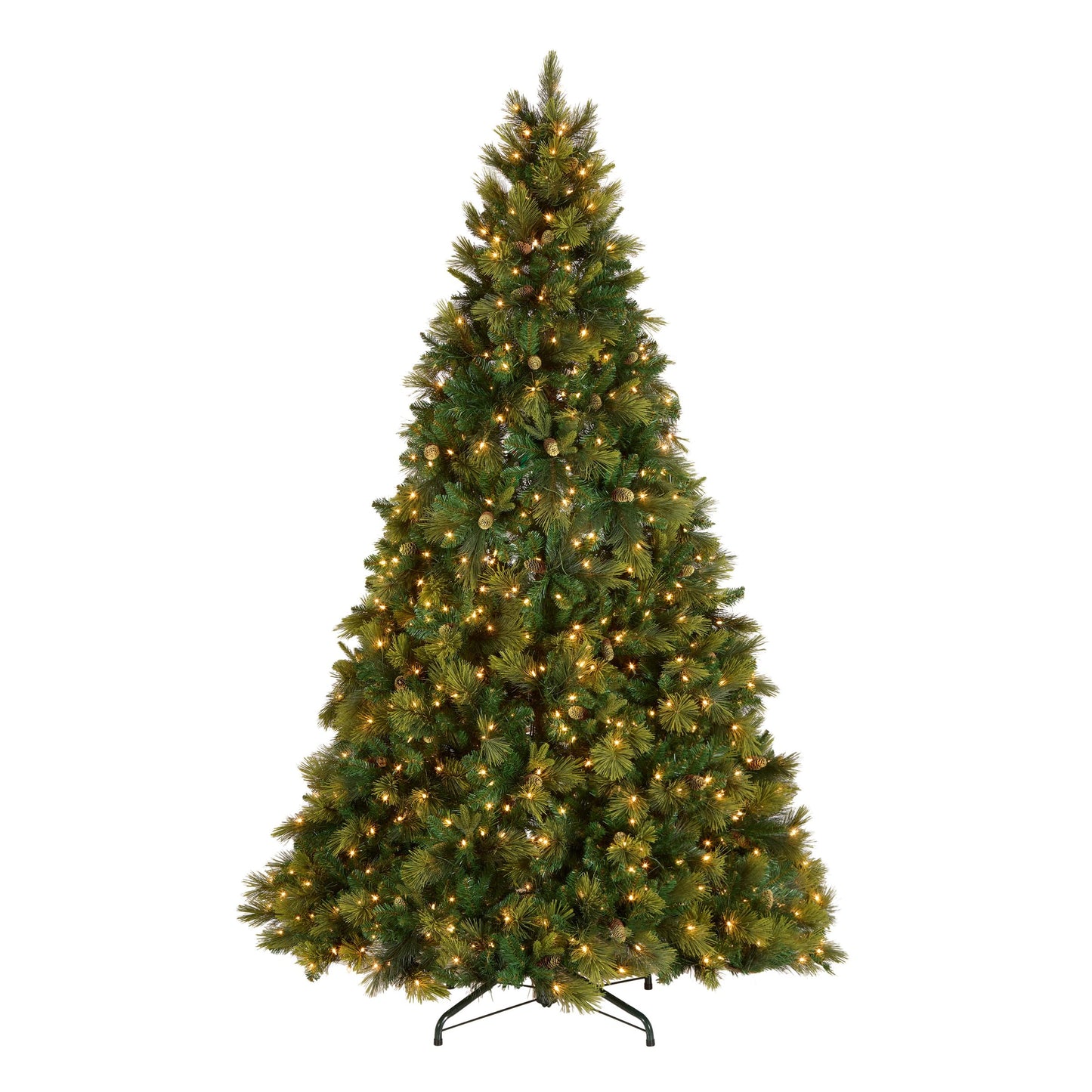 National Tree Company 7.5 ft Pre-Lit Carolina Pine Artificial Christmas Tree, 750 Clear Lights, 1,399 Tips, Includes Stand, Green