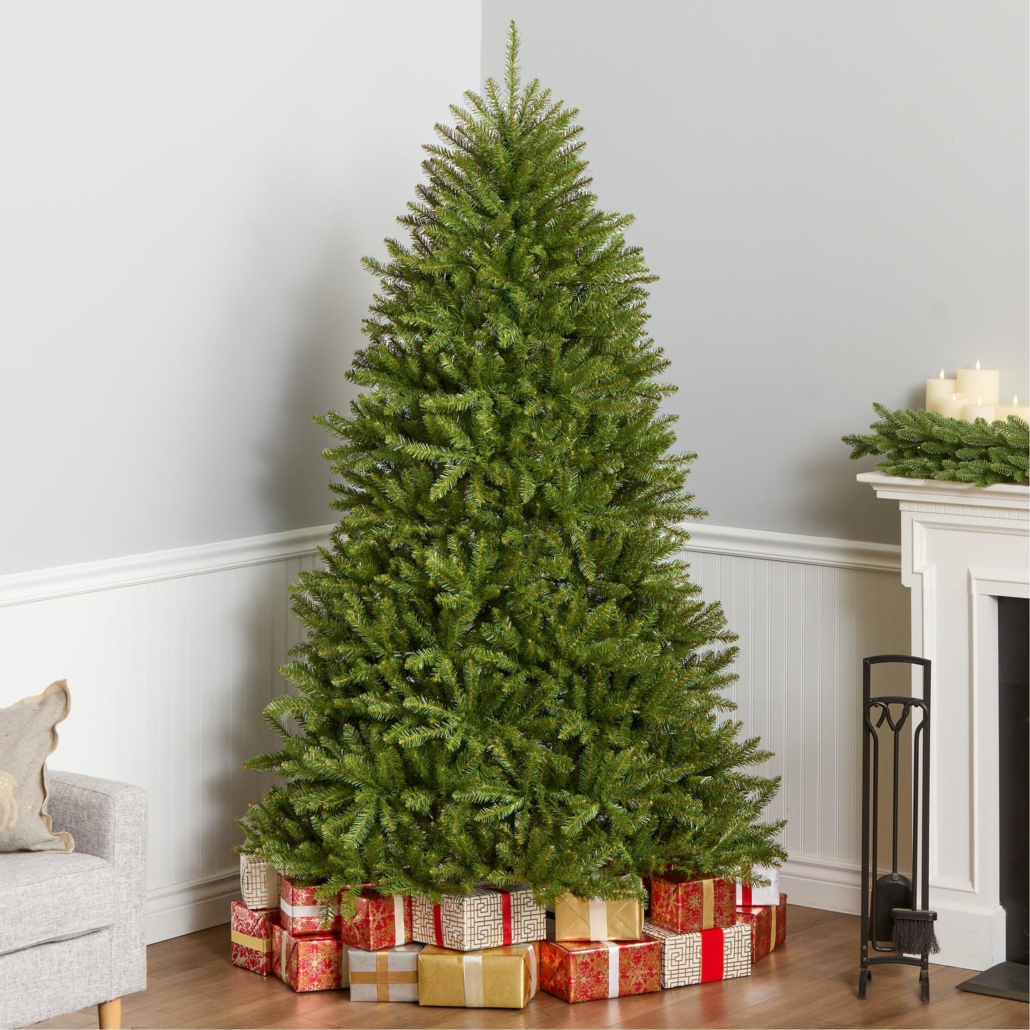 National Tree Company 6 ft Unlit Dunhill Fir Artificial Full Christmas Tree, 1,430 Tips, Includes Stand, Green