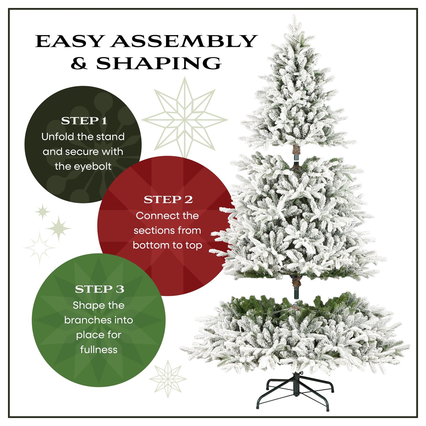 National Tree Company 6 ft Pre-Lit Flocked Acacia Artificial Christmas Tree, 300 Clear Lights, 840 Branch Tips, Includes Stand, Green