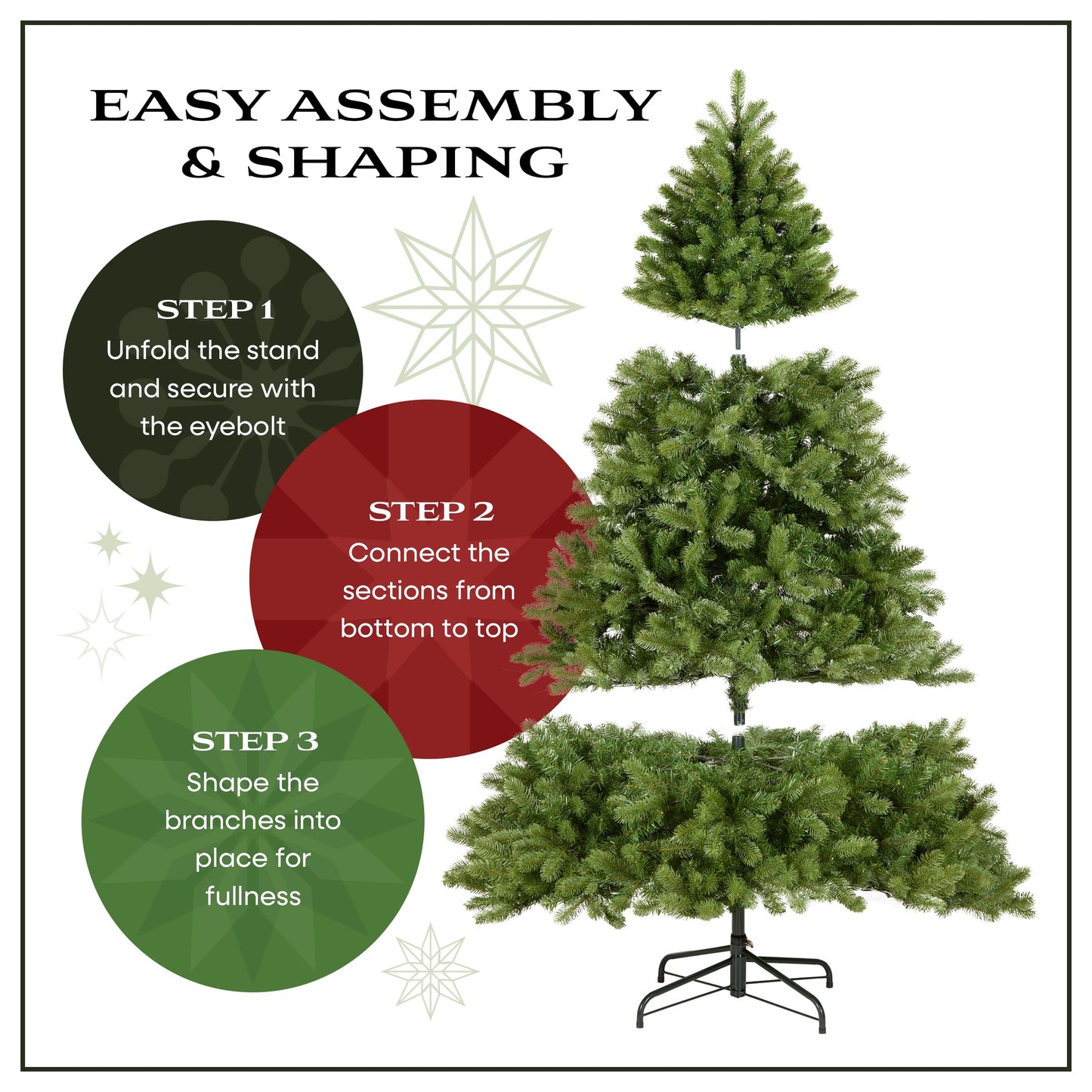 National Tree Company 7.5 ft Pre-Lit Carolina Pine Artificial Christmas Tree, 750 Clear Lights, 1,399 Tips, Includes Stand, Green