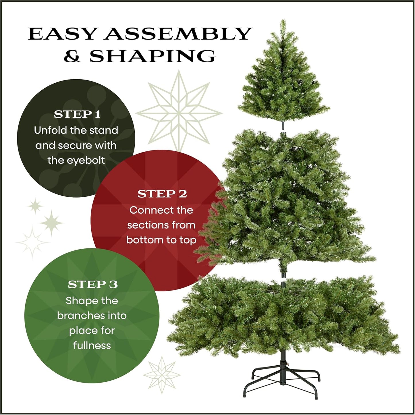 National Tree Company 7.5 ft Pre-lit Artificial Christmas Tree, Slim Winchester Pine, 350 LED Lights, 1,000 Branch Tips, Includes Stand, Green