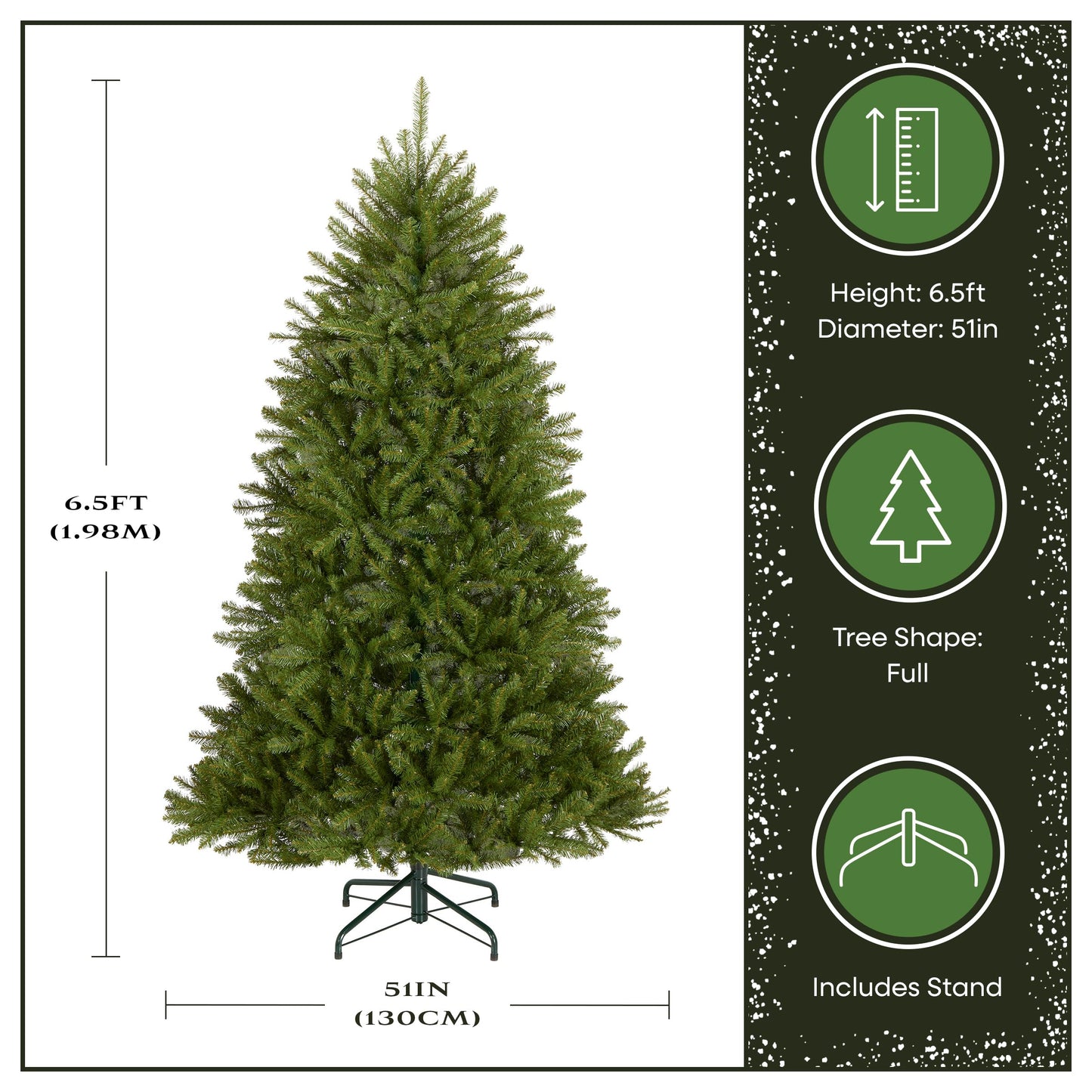 National Tree Company 6 ft Unlit Dunhill Fir Artificial Full Christmas Tree, 1,430 Tips, Includes Stand, Green